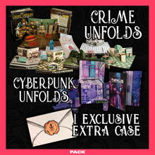 Cargar imagen en el visor de la galería, Pack - Crime Unfolds: Pop-up Escape Book &amp; Cyberpunk Unfolds
